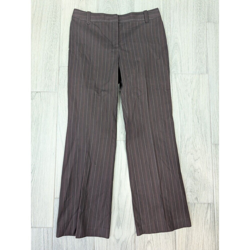Ann Taylor Loft Brown Pink Stripe Dress Pants 10‎ 33x31